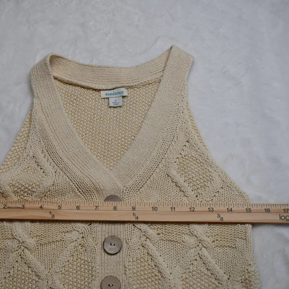 Sundance Sweater Tank Tunic Sz S Kenzie Cable Crochet Neutral Coastal Boho - Picture 12 of 13